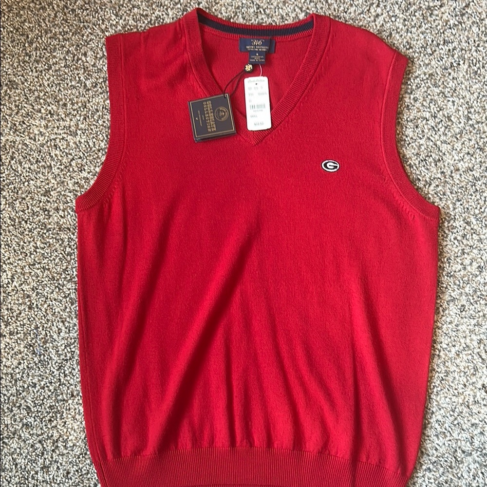 Brooks Brothers Red V-Neck Sweater